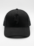 Signature "4" Black Monogram Breathable Trucker Cap
