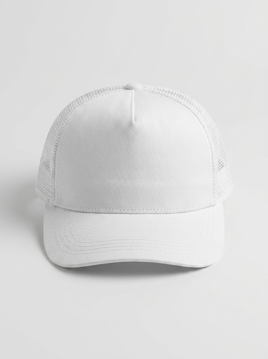 Pure White Breathable Mesh Trucker Hat