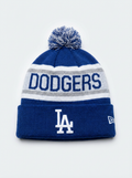 New Era LA Dodgers Blue & White Pom Beanie