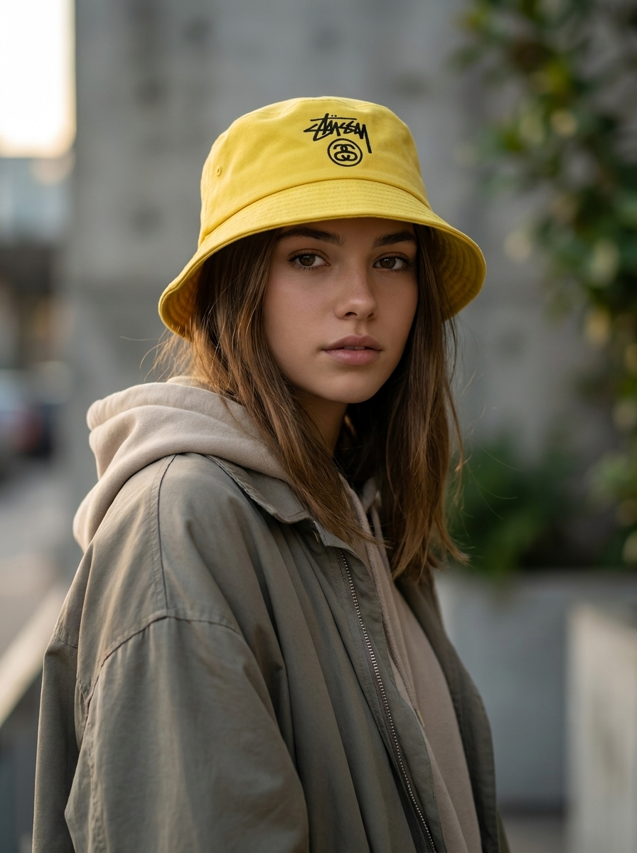 Vibrant Bright Lemon Cotton Bucket Hat