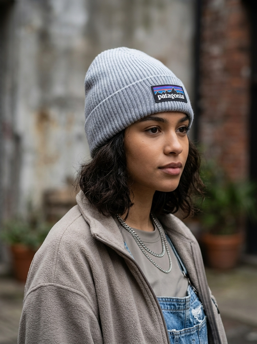 Patagonia Unisex Everyday Grey Ribbed Knit Beanie
