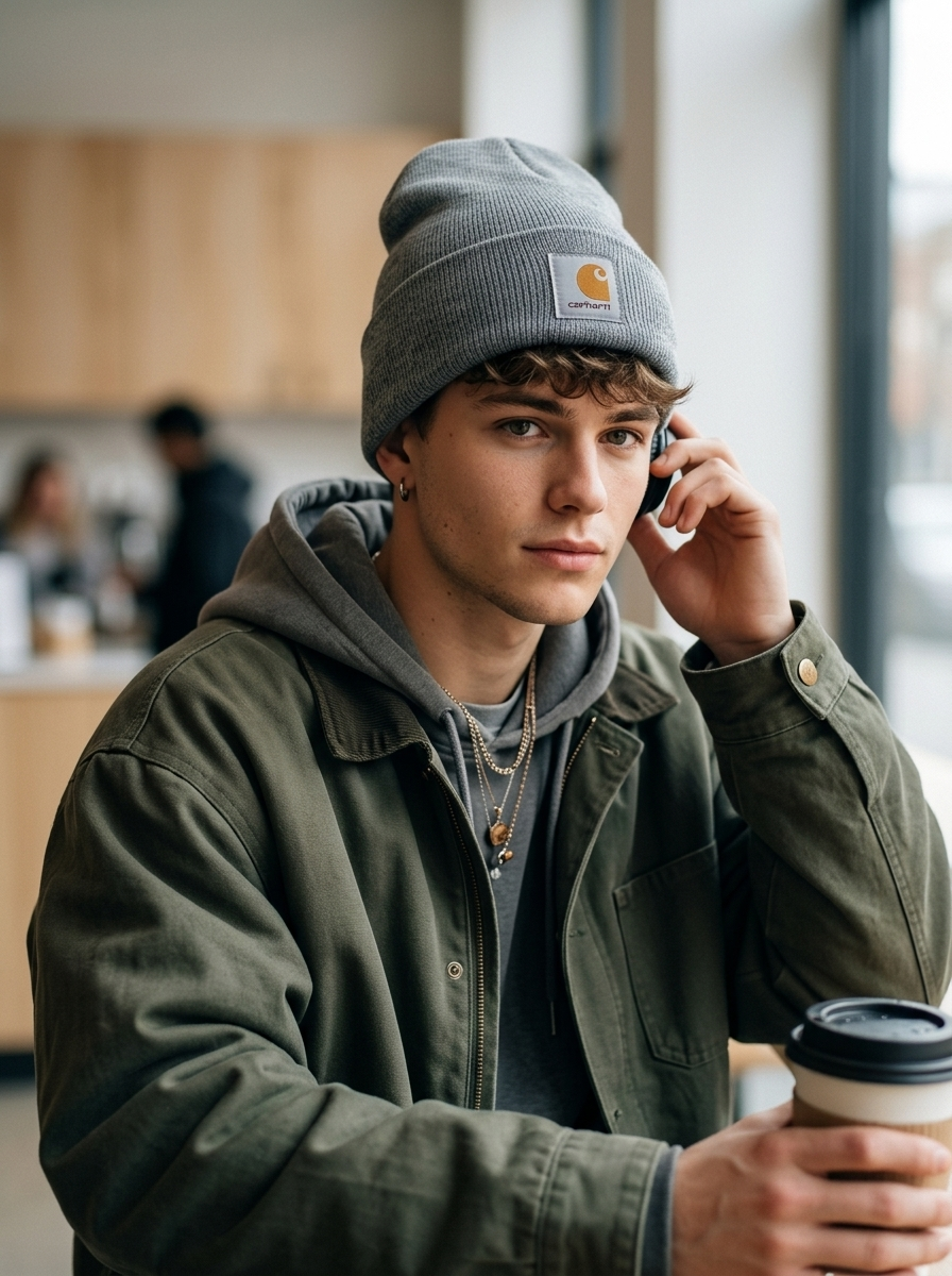 Carhartt Classic Heather Grey Rib-Knit Beanie