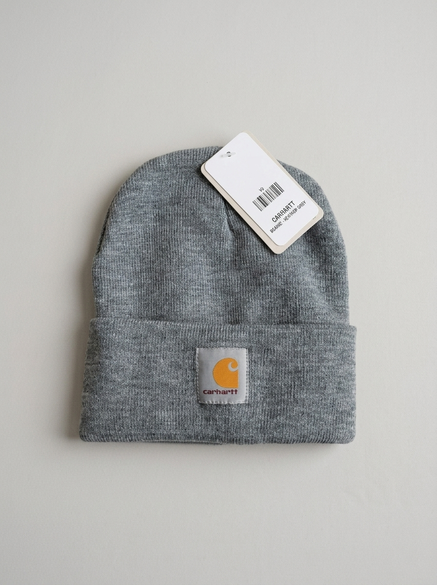 Carhartt Classic Heather Grey Rib-Knit Beanie