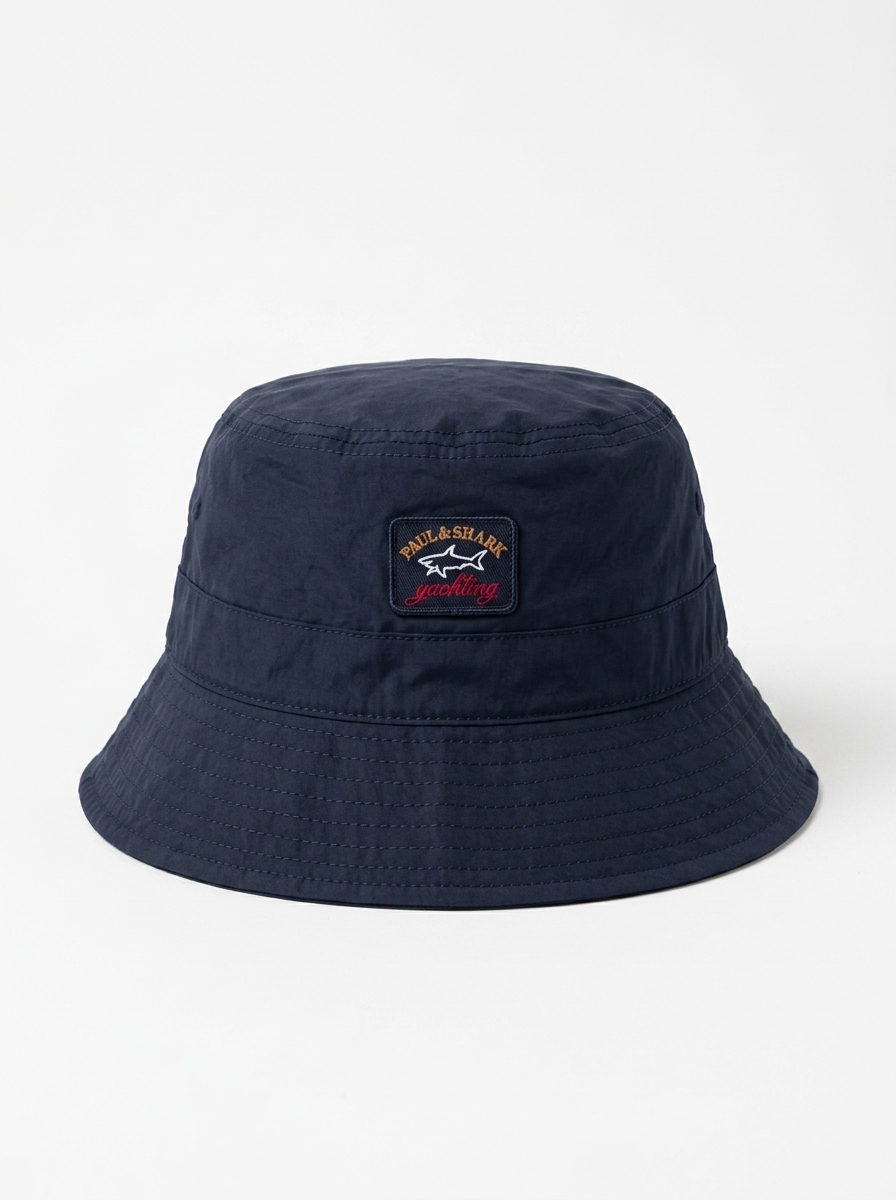 Paul & Shark Logo Patch Navy Cotton Bucket Hat