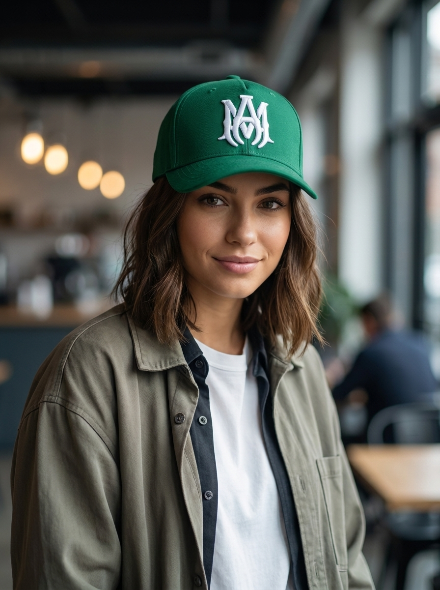 Men's Logo Canvas Trucker Hat - Green/White