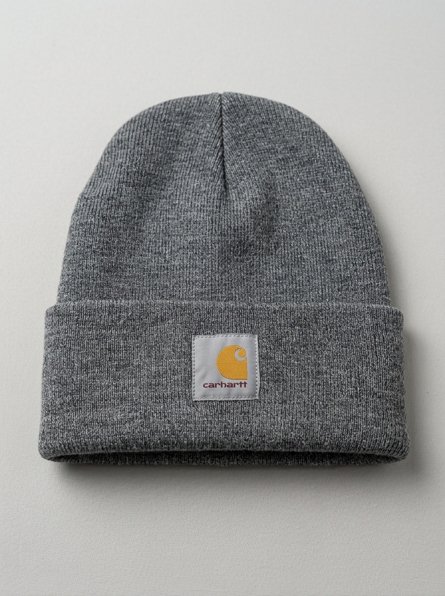 Carhartt Unisex Heather Grey Acrylic Knit Beanie