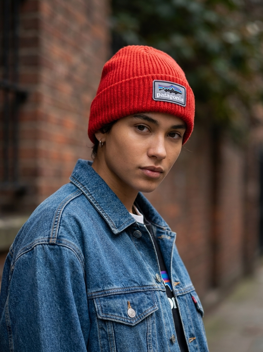 Patagonia Fishermans Classic Forge Red Rolled Beanie
