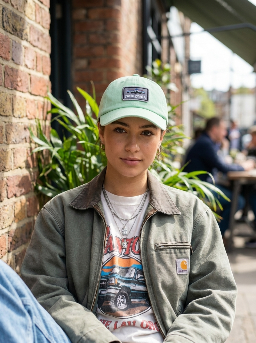 Patagonia Mint Fitz Roy Trout Cotton Baseball Cap