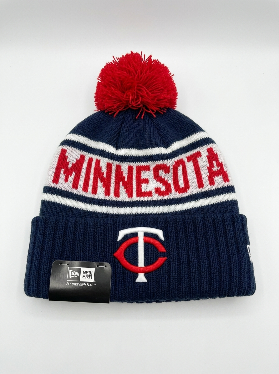 New Era Minnesota Twins Navy Knit Pom Beanie