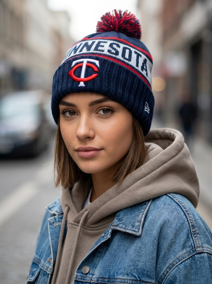 New Era Minnesota Twins Navy Knit Pom Beanie