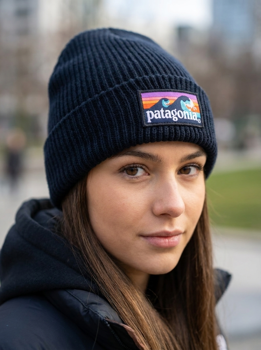 Patagonia Fisherman’s Rolled Beanie – Black Wave
