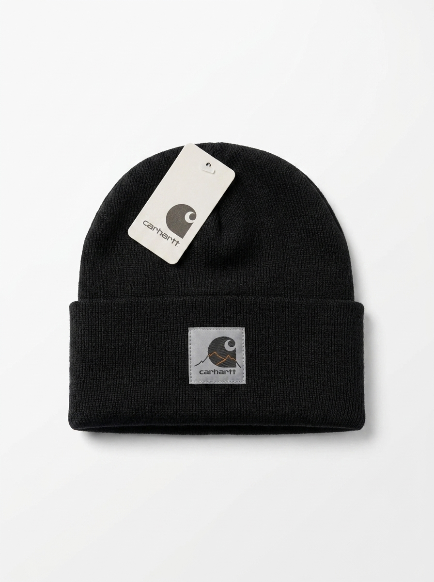 Carhartt Signature Logo Knit Hat Beanie Black
