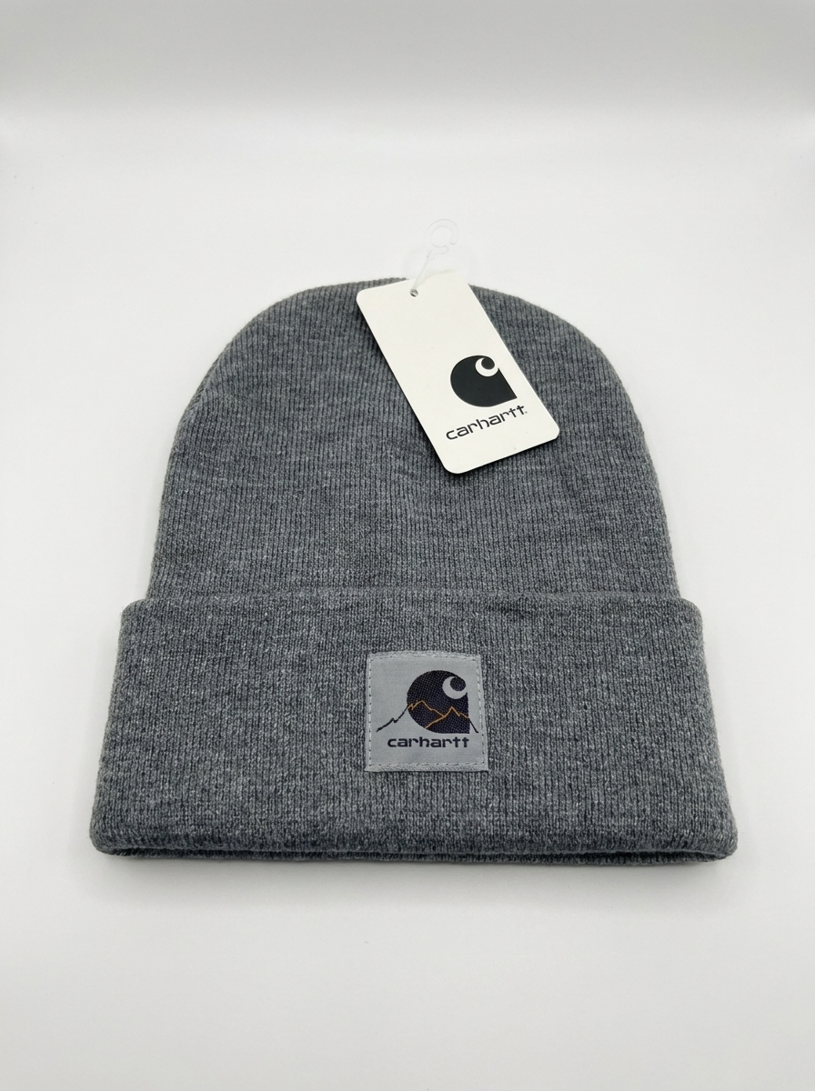 Carhartt Men’s Logo Knit Beanie Heather Grey