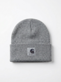 Carhartt Grey Cuffed Knit Beanie with Graphic Logo