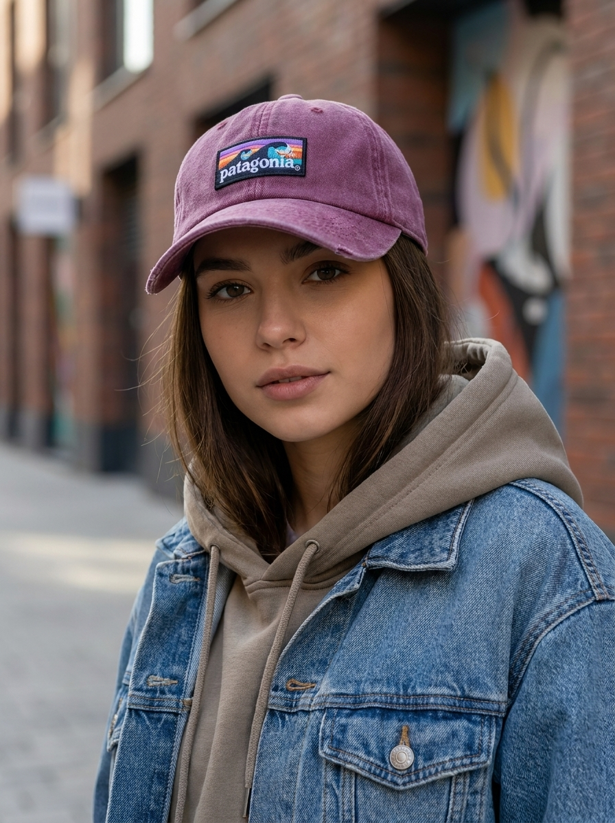 Patagonia Embroidered Wave Logo Cotton Cap Rose
