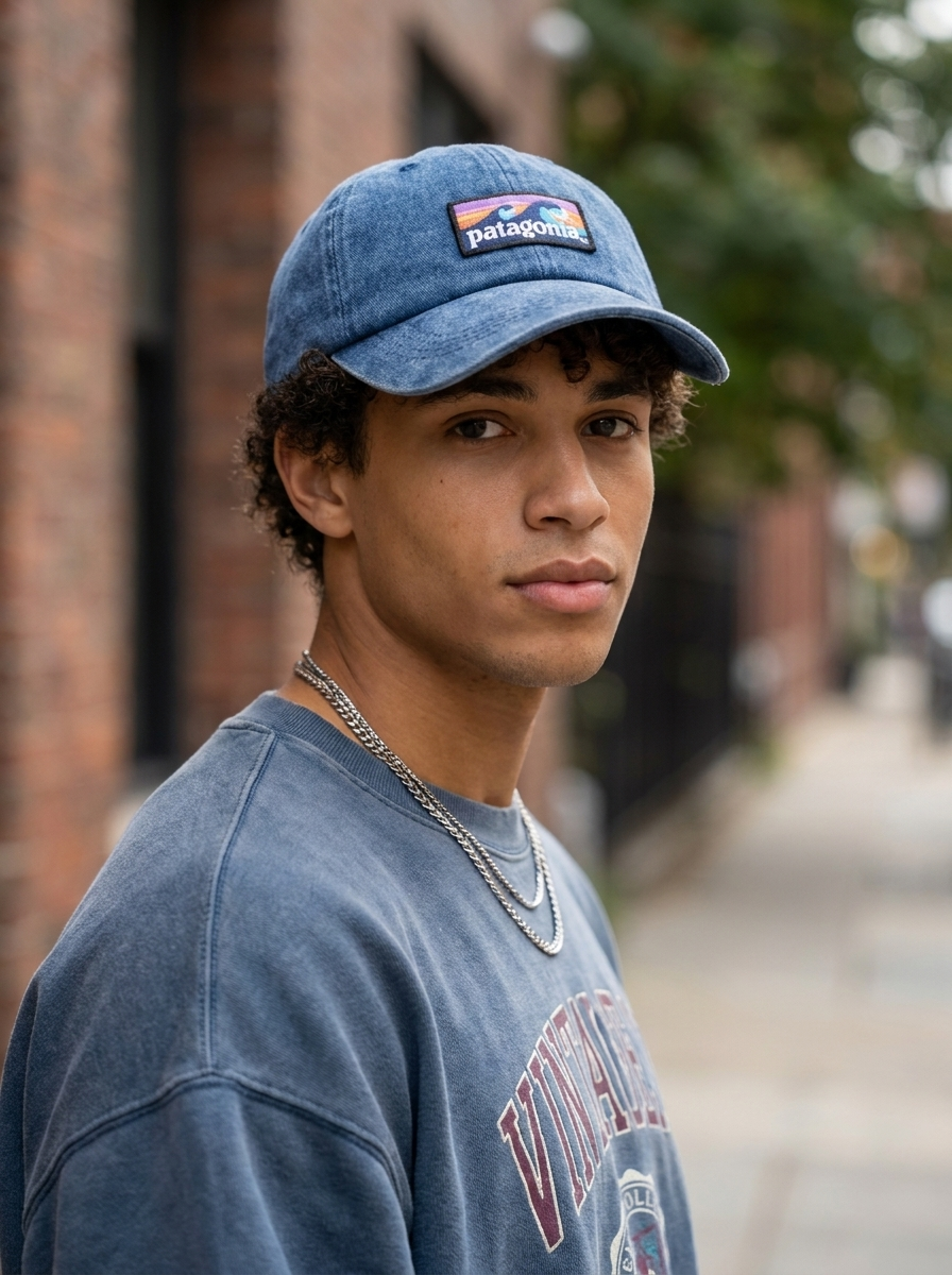 Patagonia Washed Denim Wave Logo Baseball Cap