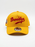 New Era Brooklyn Script Logo Yellow Baseball Cap