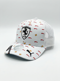 Puma Ferrari Carlos Sainz White Mesh Chili Print Trucker Cap