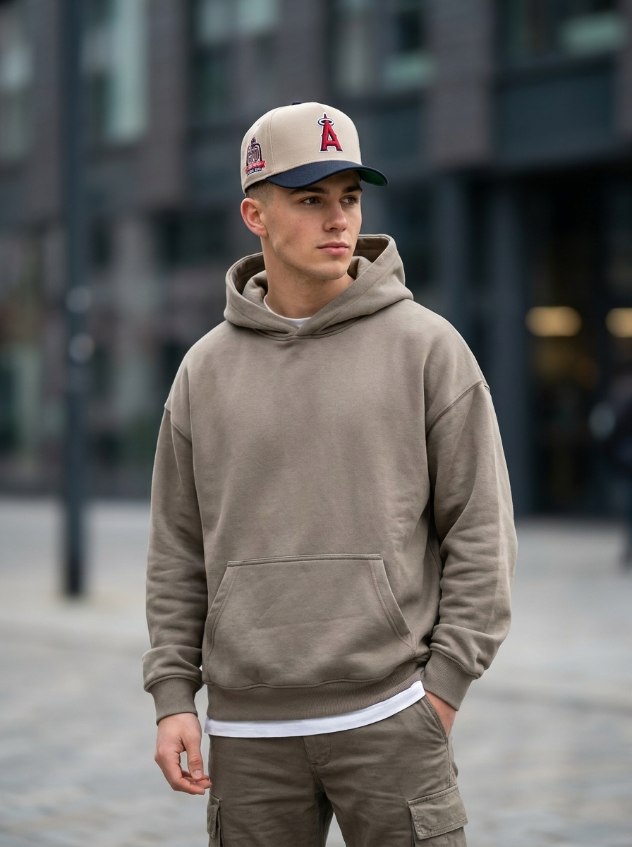 New Era Angels Khaki & Navy 9FORTY Snapback Hat