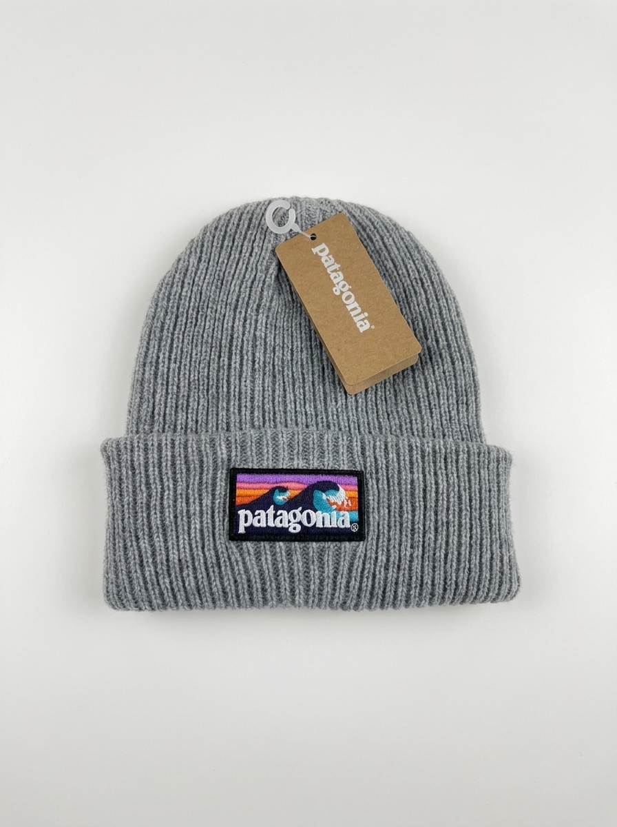 Patagonia Heather Grey Ridge Wave Ribbed Beanie