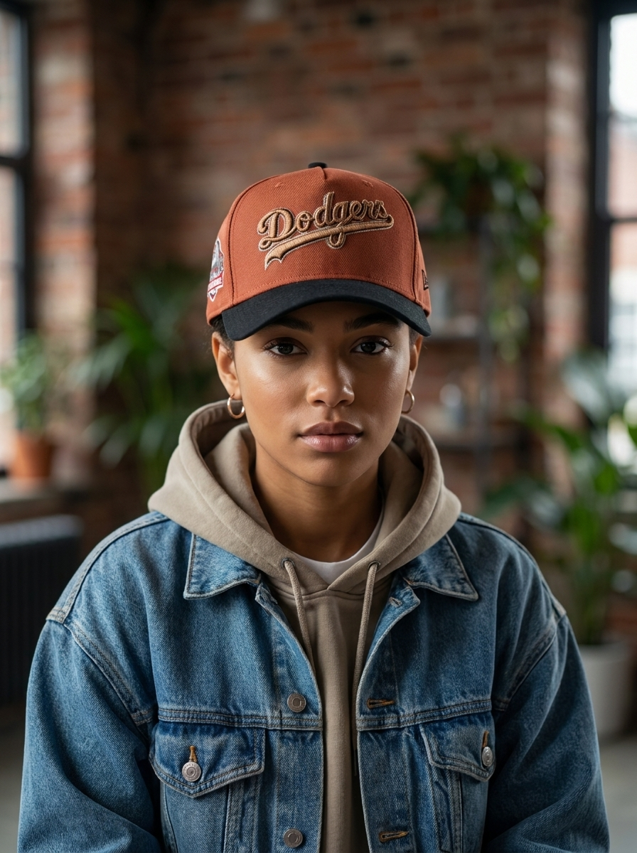 New Era Los Angeles Dodgers Rust Orange Script Trucker Hat