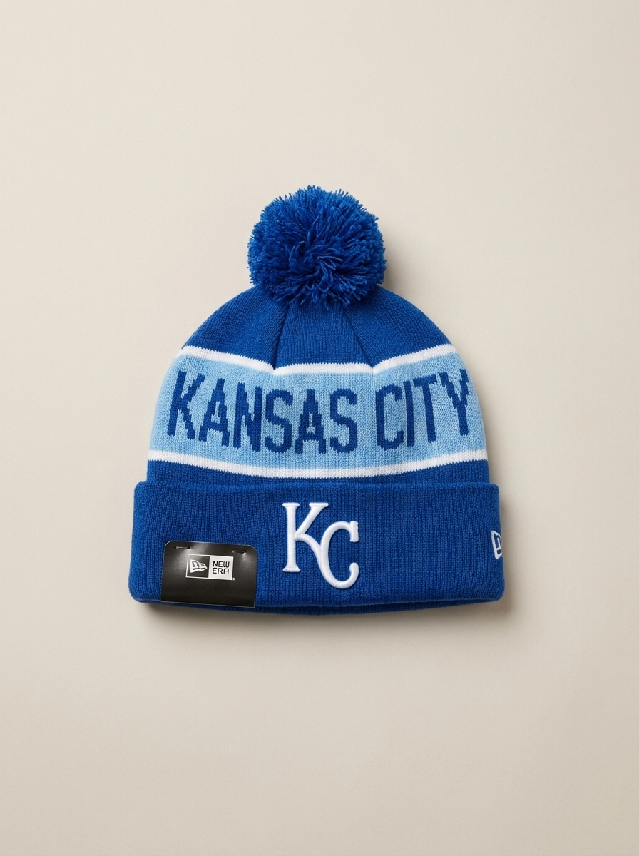 New Era Kansas City Blue Knit Pom-Pom Beanie
