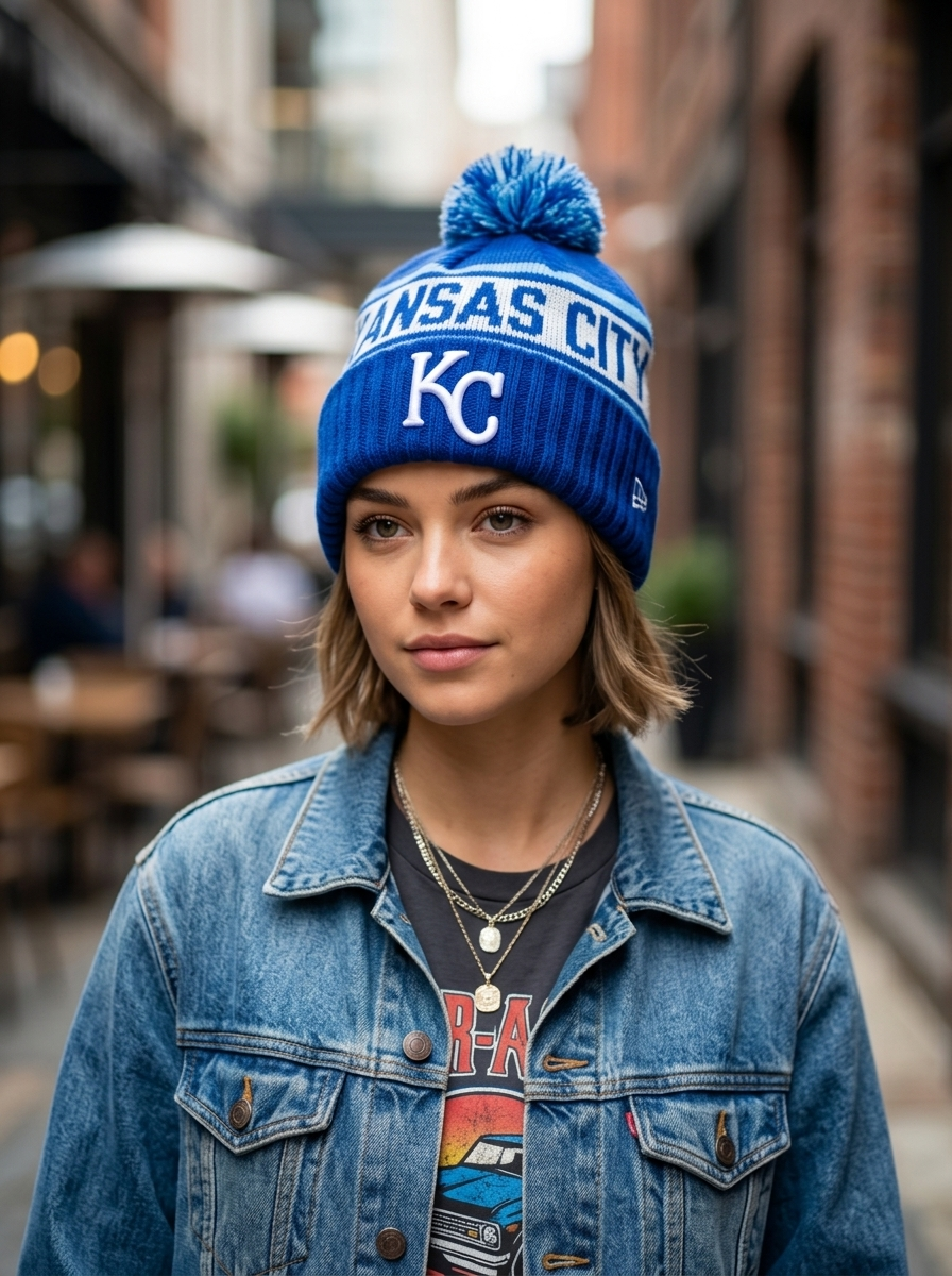 New Era Kansas City Royals Blue Pom Beanie