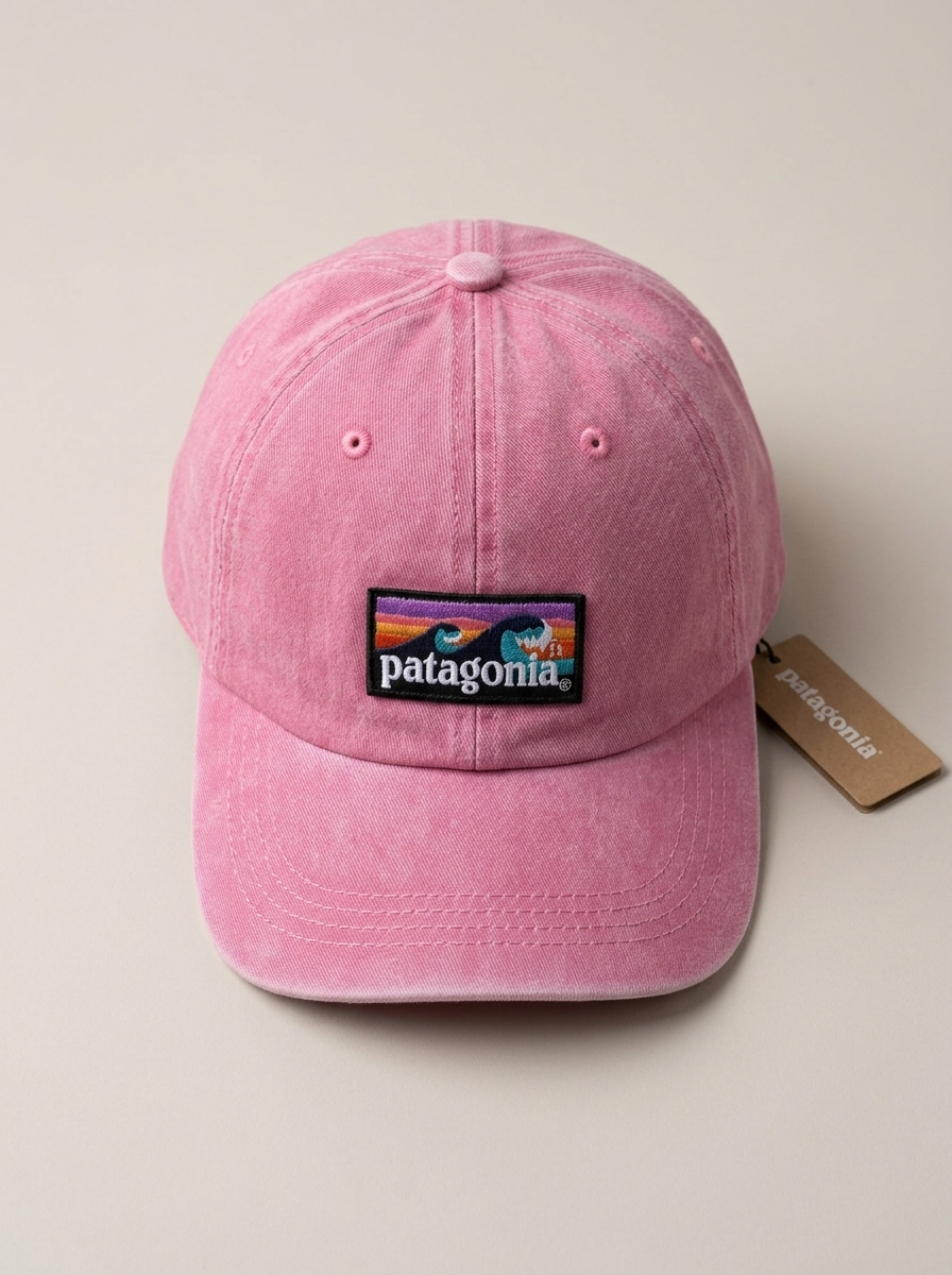 Patagonia Washed Pink Wave Logo Baseball Cap