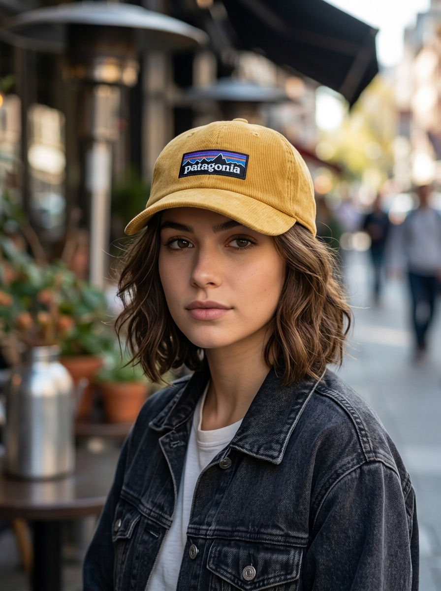 Patagonia Yellow Fitz Roy Trout Logo Baseball Cap