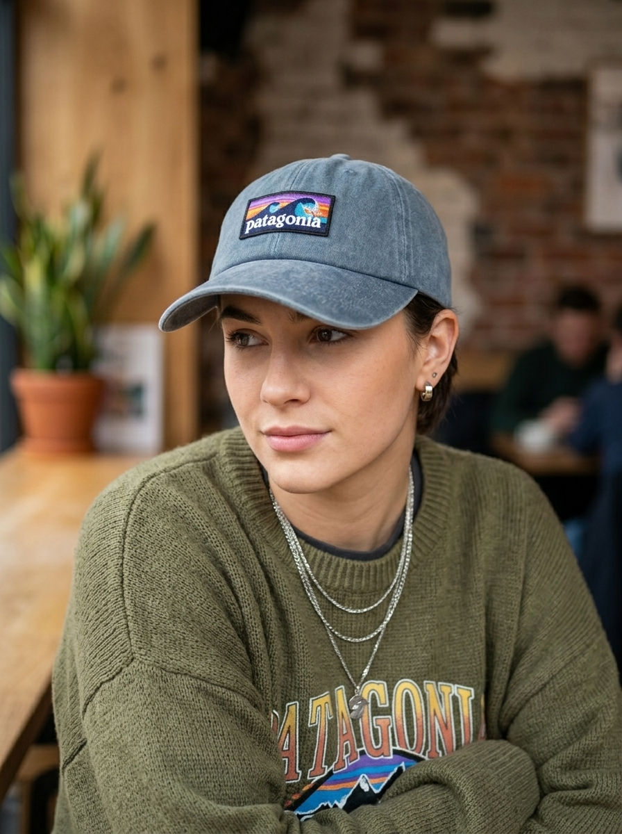 Patagonia Forge Grey Retro Wave Logo Baseball Cap