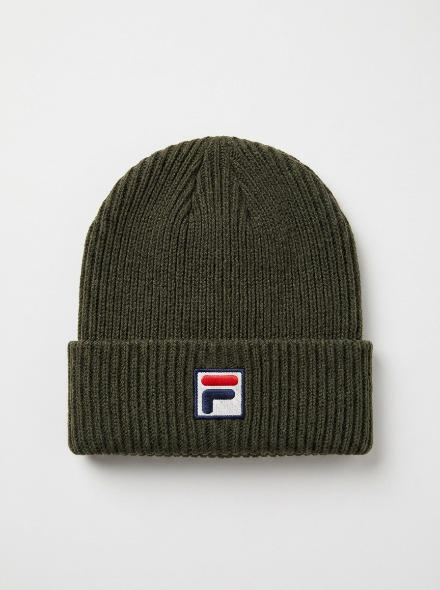 Fila Premium Olive Green Fila Cuffed Knit Beanie