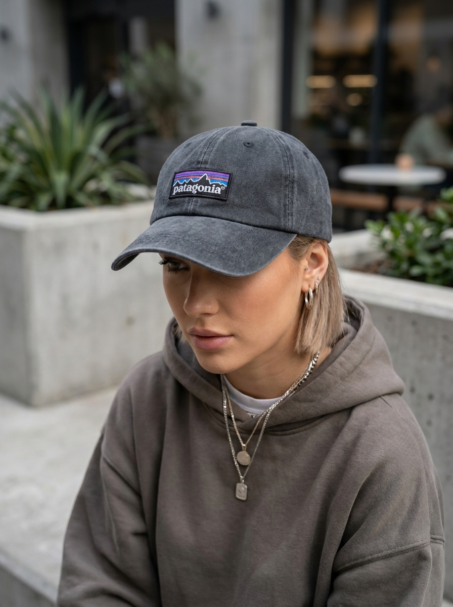 Patagonia Black P-6 Logo LoPro Trucker Hat