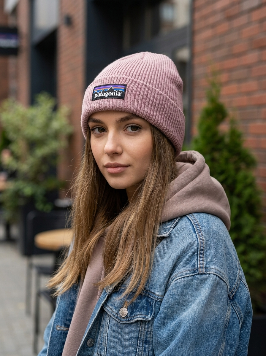 Patagonia Dusty Rose Classic Ribbed Knit Beanie