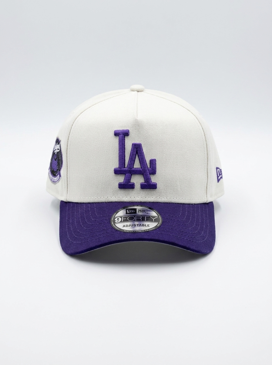 New Era LA Dodgers Purple Side Patch Adjustable Trucker Cap