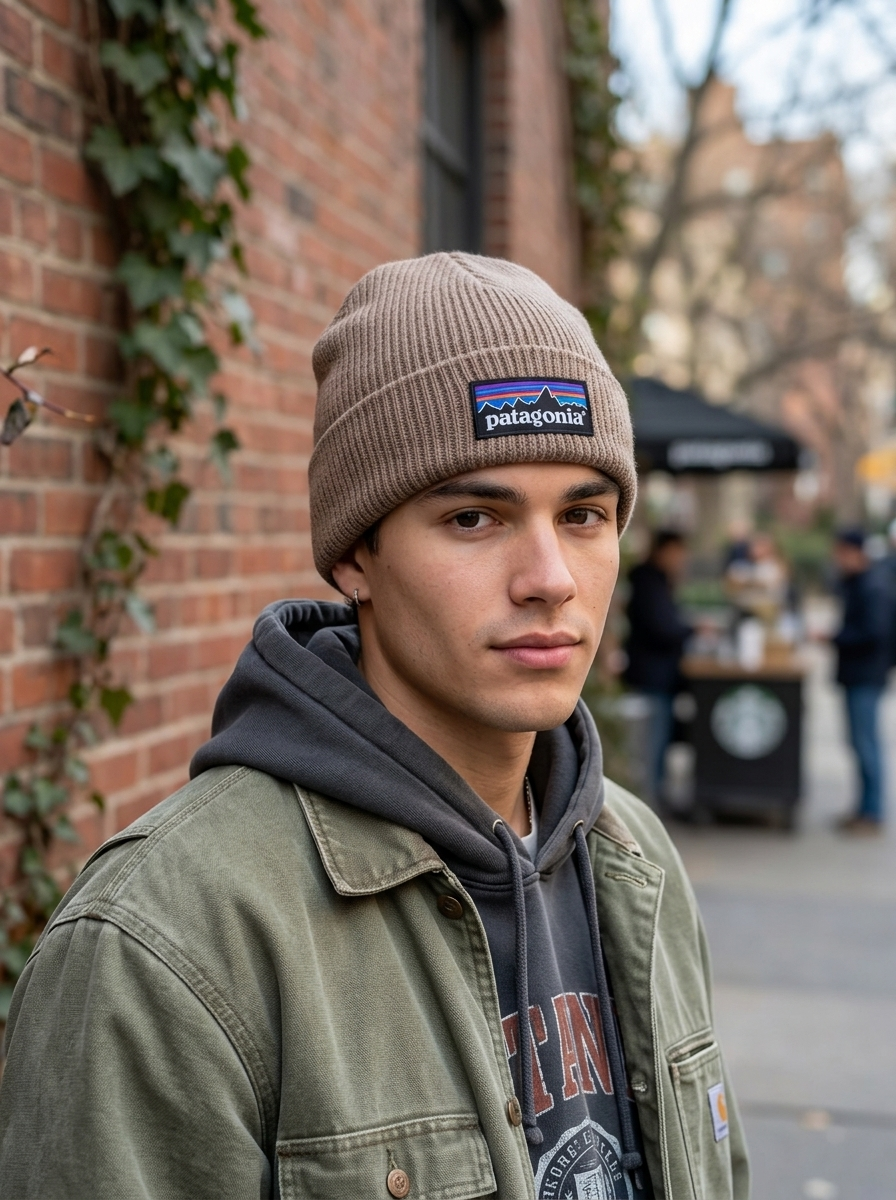 Patagonia Brodeo Warm Earth Tone Cuffed Beanie