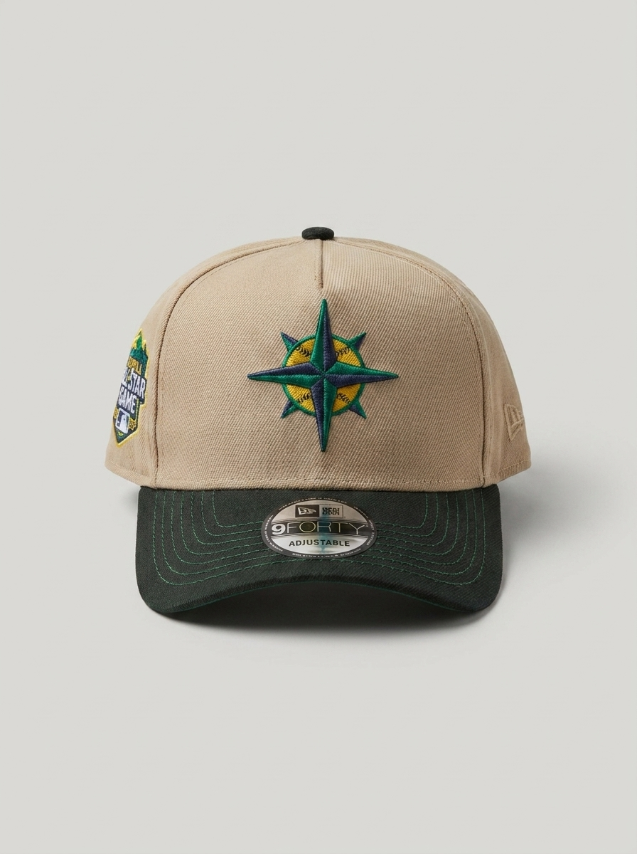 New Era Seattle Mariners Khaki & Green 9FORTY Snapback Cap