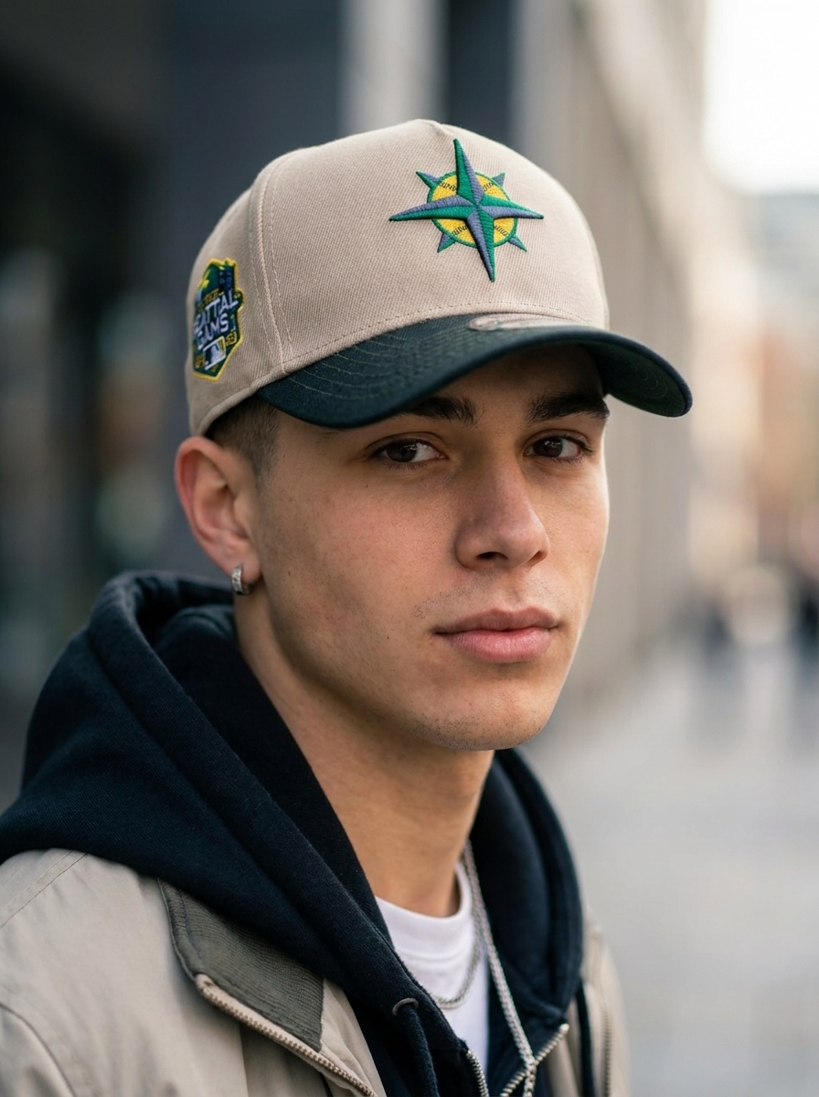 New Era Seattle Mariners Khaki & Green 9FORTY Snapback Cap