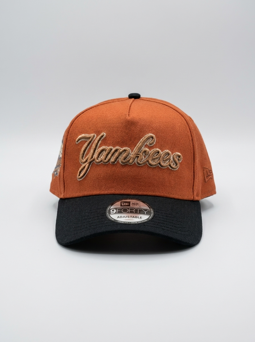 New Era 9FORTY Orange & Black Yankees Burnt Snapback