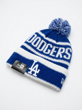 New Era LA Dodgers Striped Knit Pom Beanie
