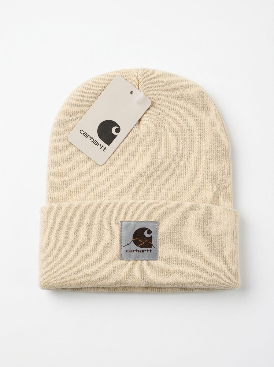 Carhartt Sandstone Mountain Logo Patch Knit Beanie