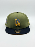 New Era LA Dodgers Olive & Navy Flame Snapback Hat