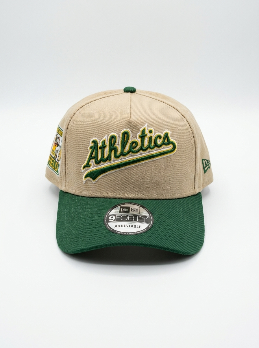 New Era 9FORTY Oakland Athletics Beige & Green Baseball Hat