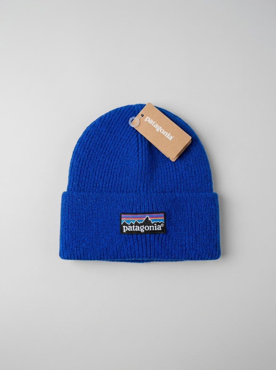 Patagonia Brodeo Classic Cuffed Blue Knit Beanie