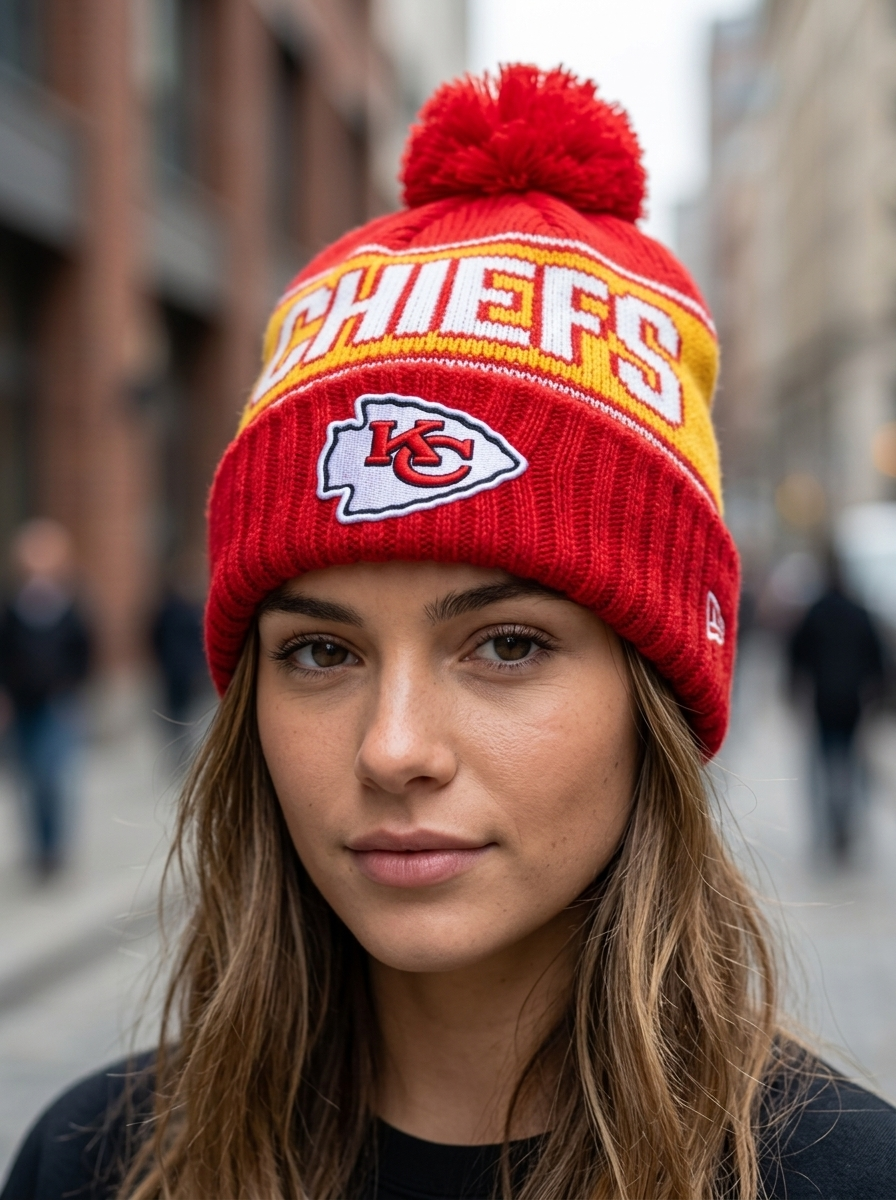 New Era Chiefs Team Logo Ribbed Knit Winter Beanie