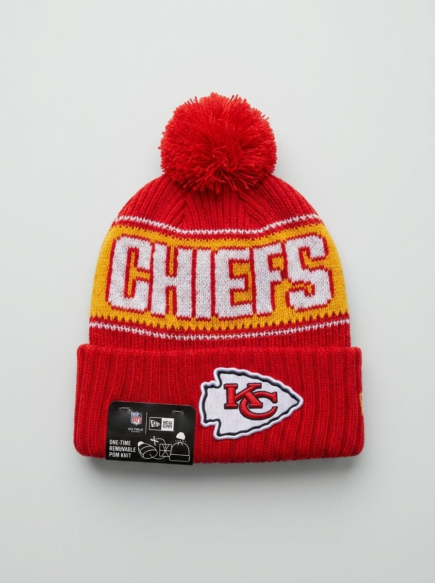 New Era Chiefs Team Logo Ribbed Knit Winter Beanie