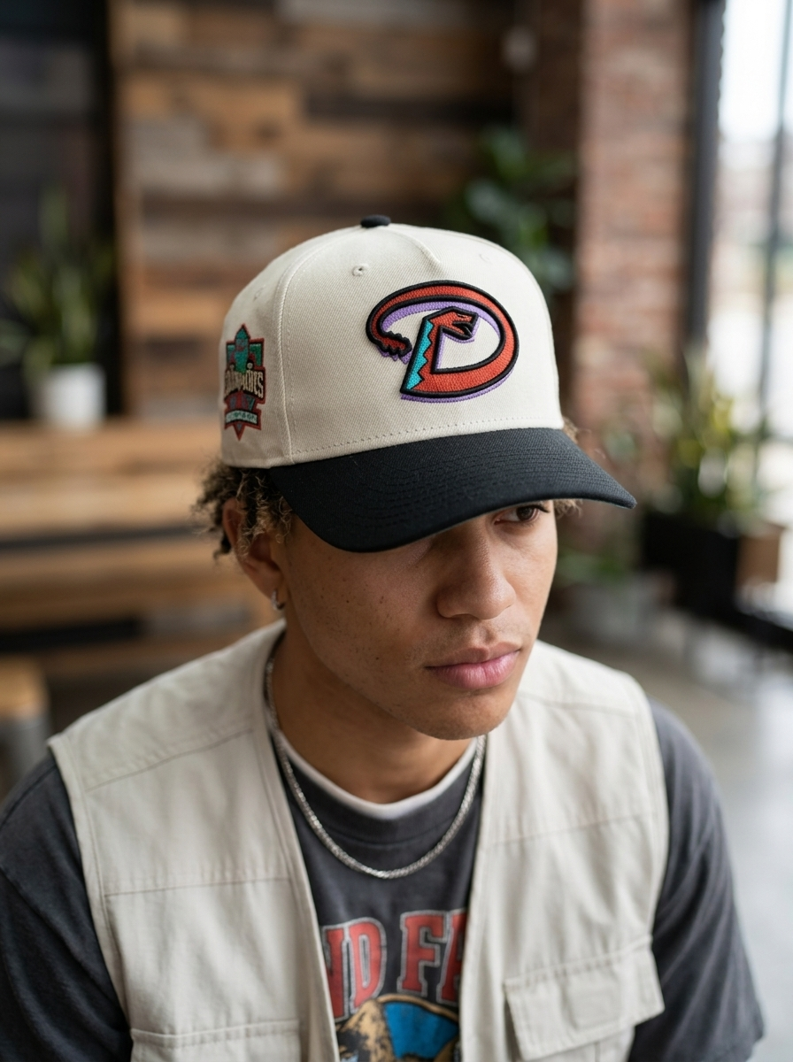 New Era Arizona Diamondbacks 9FORTY Cream & Black Cap