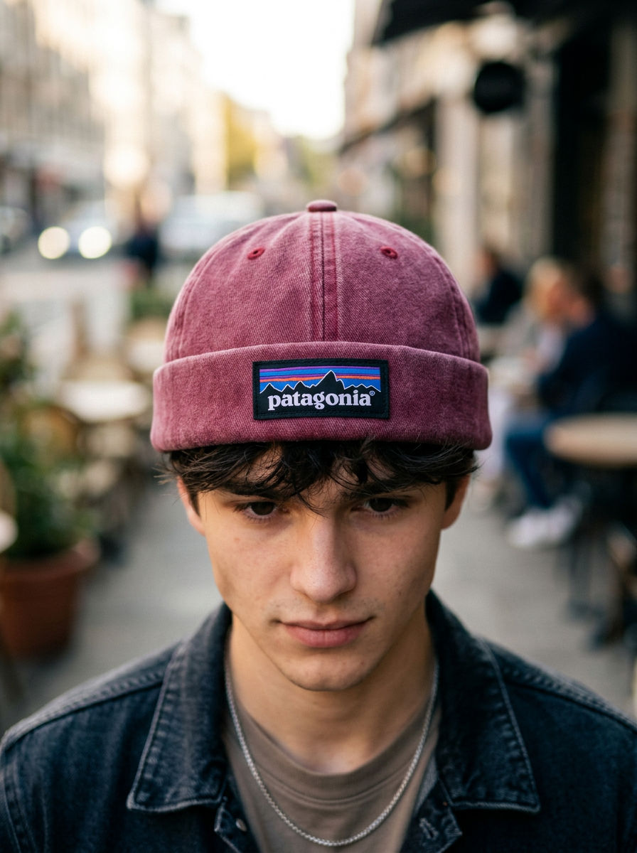 Patagonia P-6 Logo Brimless Docker Burgundy Cap