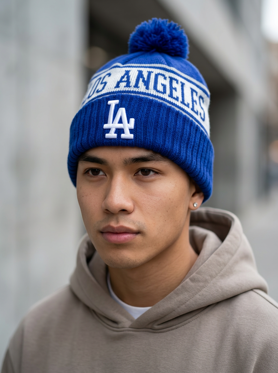 New Era Los Angeles Dodgers Blue Knit Beanie