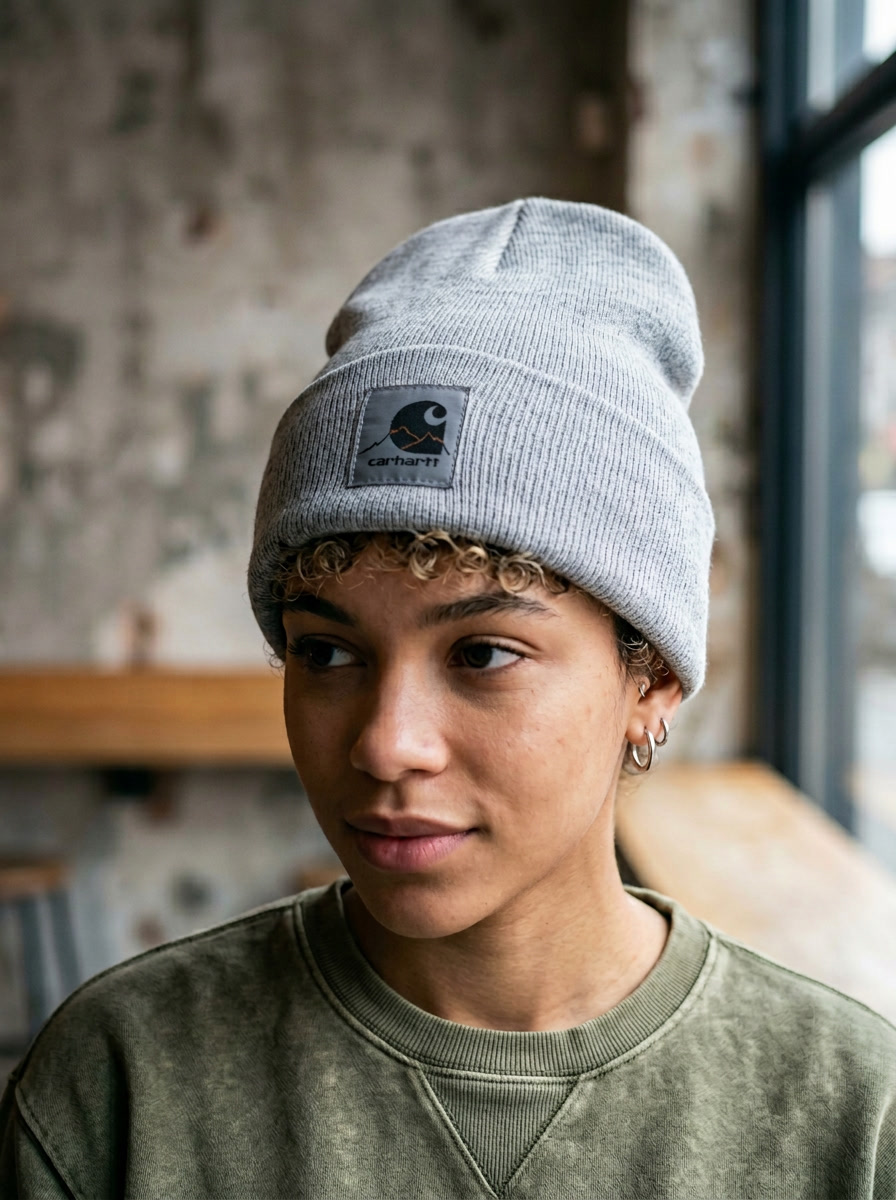 Carhartt Unisex Heather Grey Knit Beanie