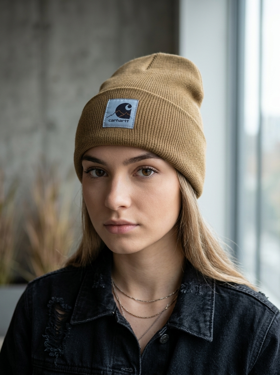 Carhartt Unisex Cuffed Brown Knit Beanie